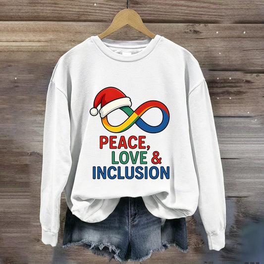 Peace Love Inclusion Christmas Sweatshirt