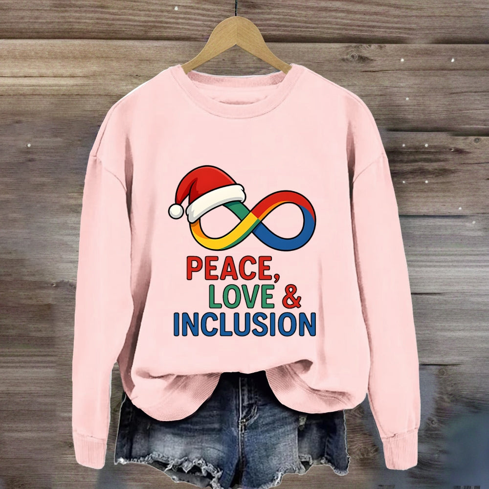 Peace Love Inclusion Christmas Sweatshirt