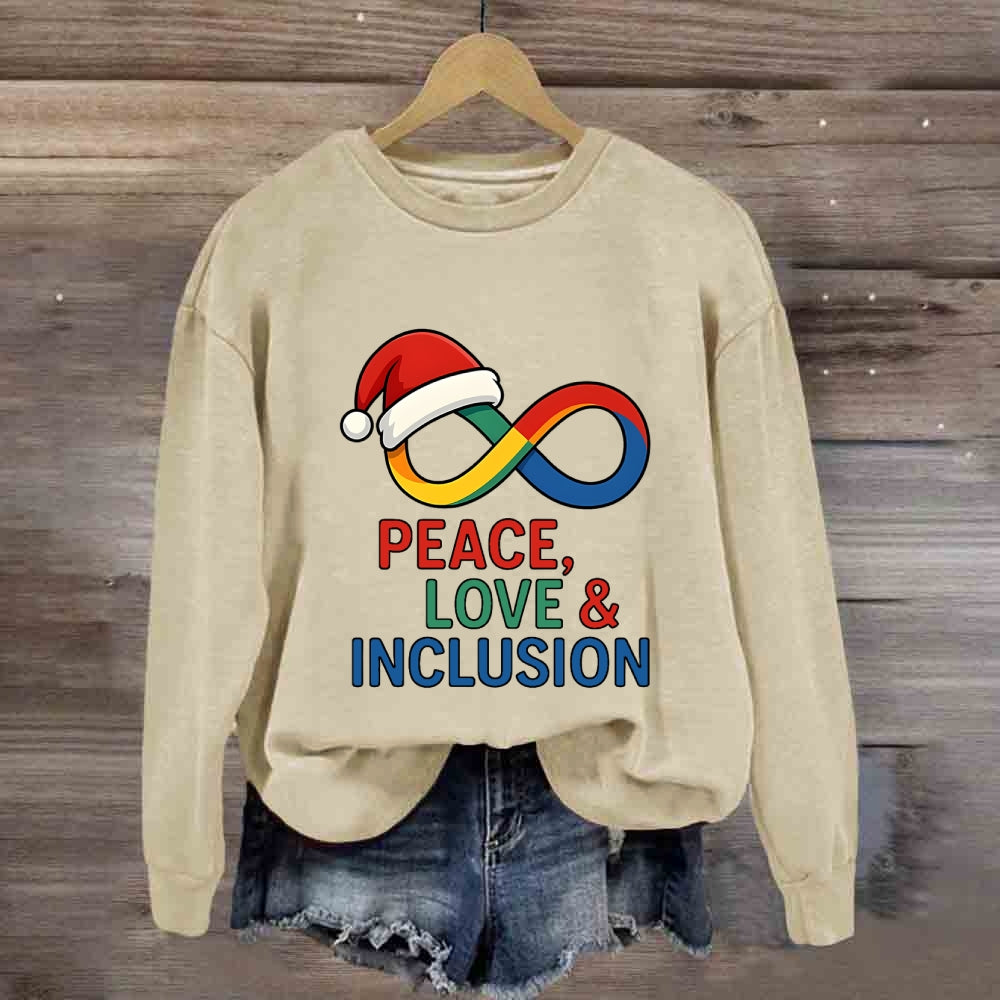 Peace Love Inclusion Christmas Sweatshirt