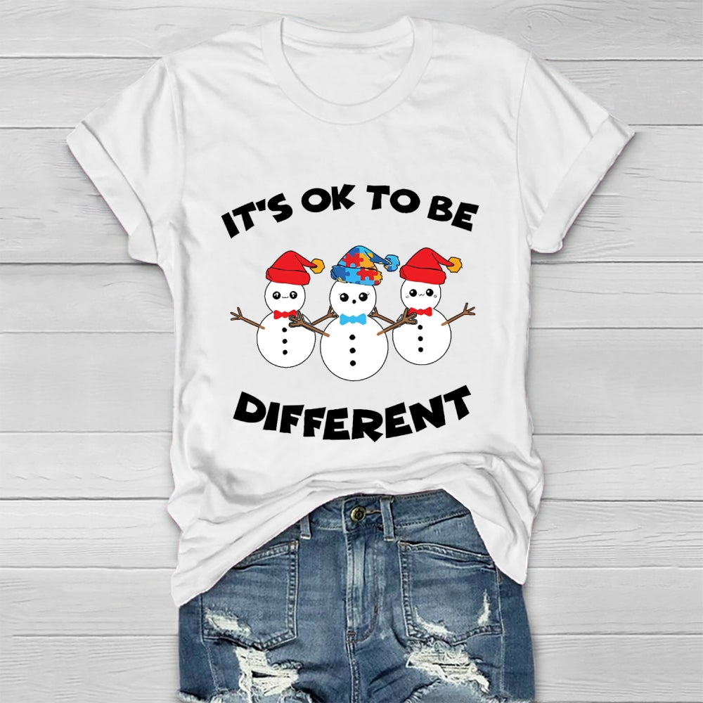 It's Ok To Be Different Snowman Healthwear T-shirt