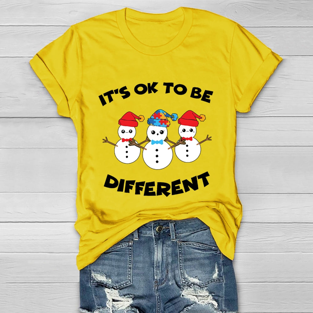 It's Ok To Be Different Snowman Healthwear T-shirt
