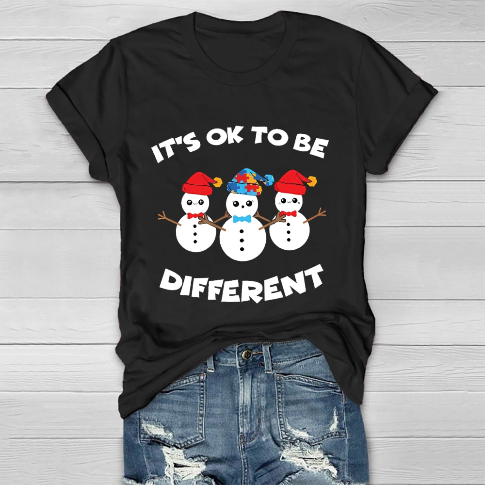 It's Ok To Be Different Snowman Healthwear T-shirt