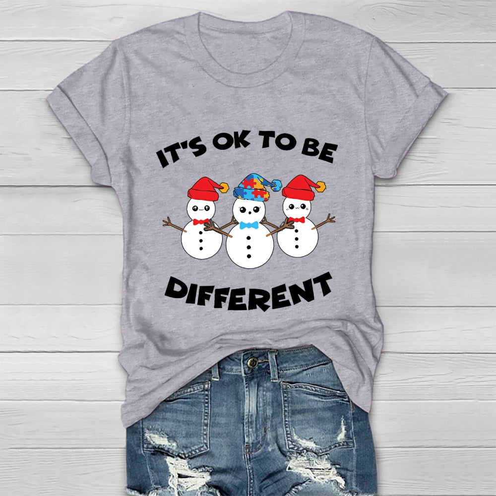 It's Ok To Be Different Snowman Healthwear T-shirt