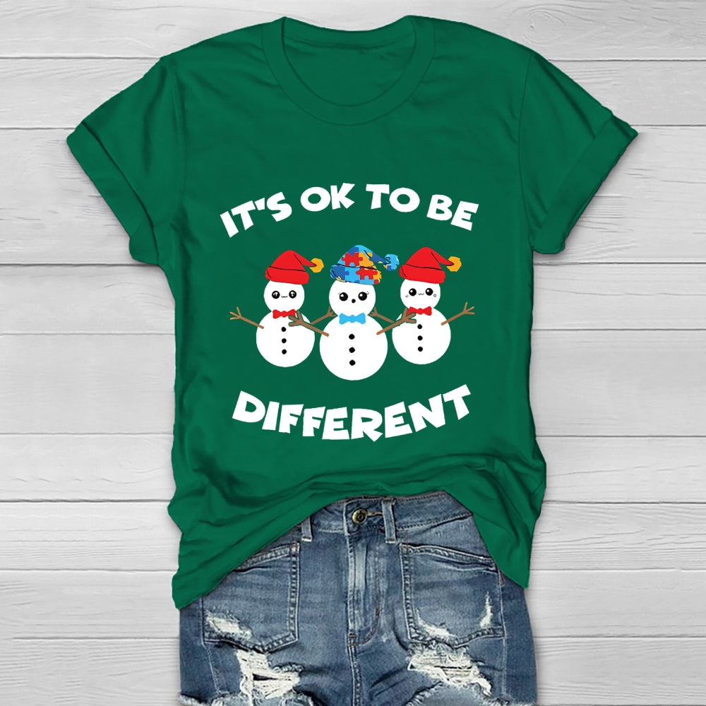 It's Ok To Be Different Snowman Healthwear T-shirt