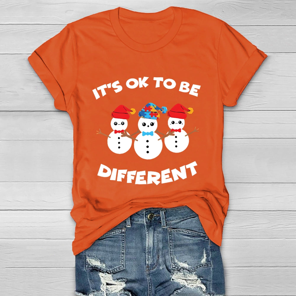 It's Ok To Be Different Snowman Healthwear T-shirt