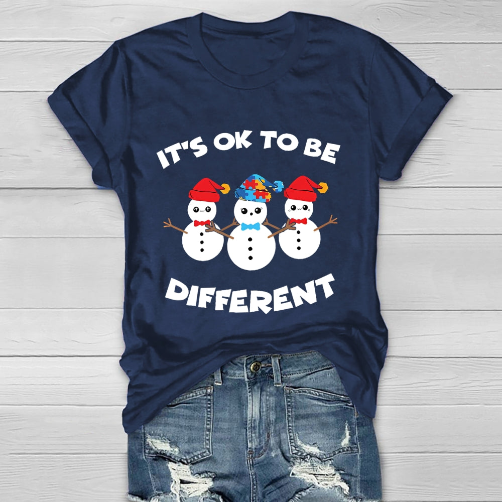 It's Ok To Be Different Snowman Healthwear T-shirt