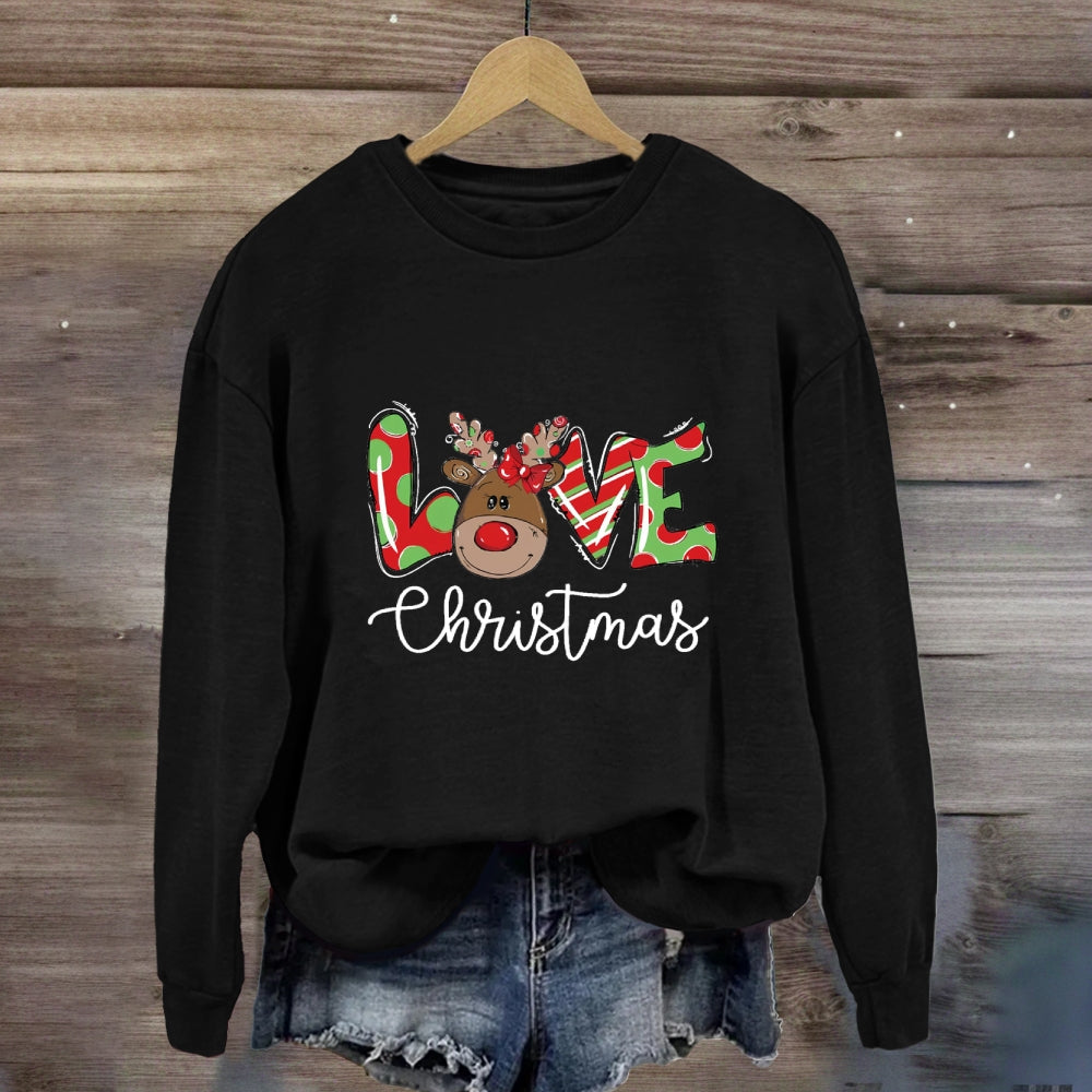 love Christmas Cute Elk Sweatshirt