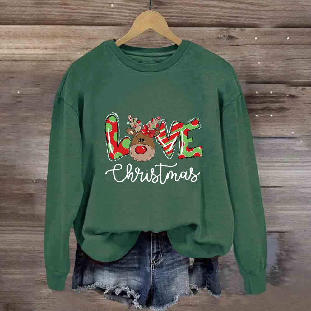 love Christmas Cute Elk Sweatshirt