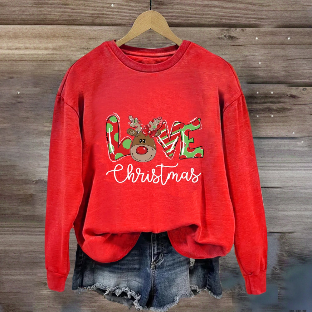 love Christmas Cute Elk Sweatshirt