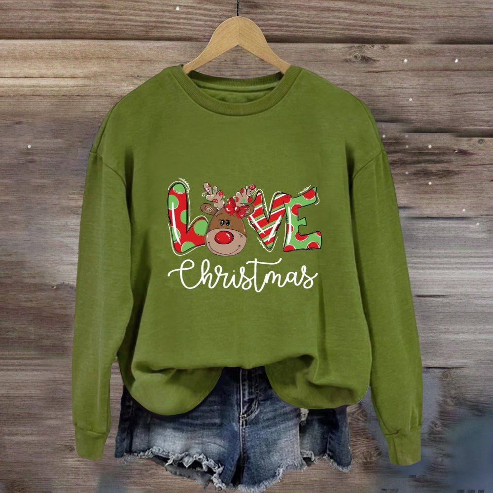 love Christmas Cute Elk Sweatshirt
