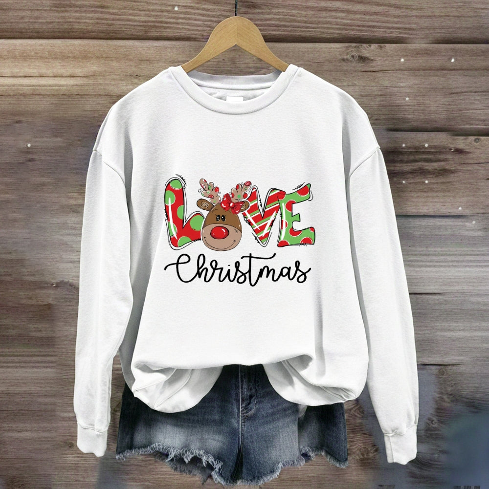 love Christmas Cute Elk Sweatshirt