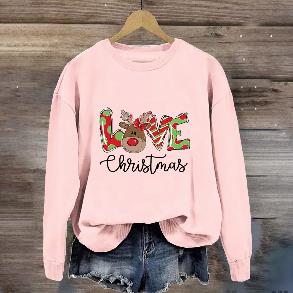 love Christmas Cute Elk Sweatshirt