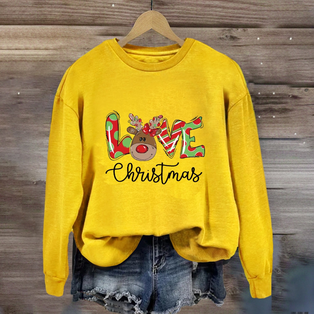 love Christmas Cute Elk Sweatshirt