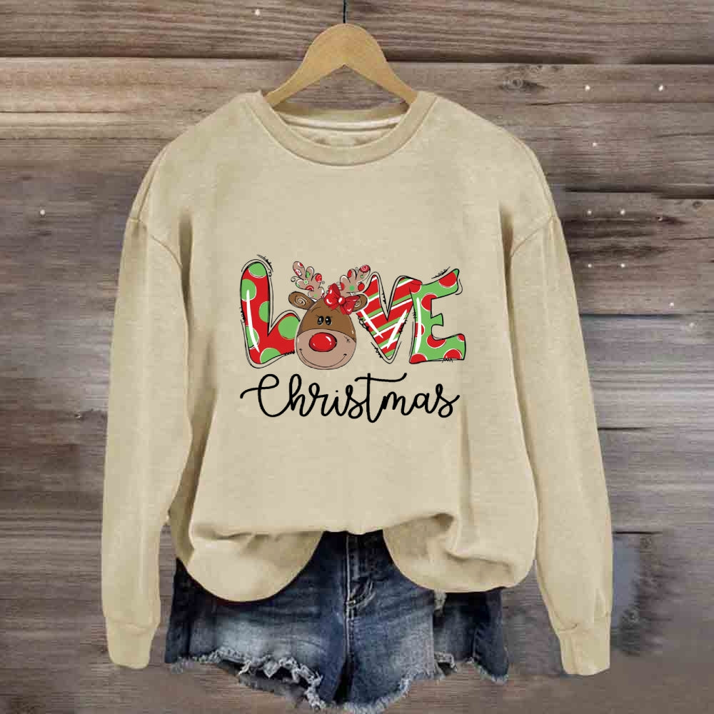 love Christmas Cute Elk Sweatshirt