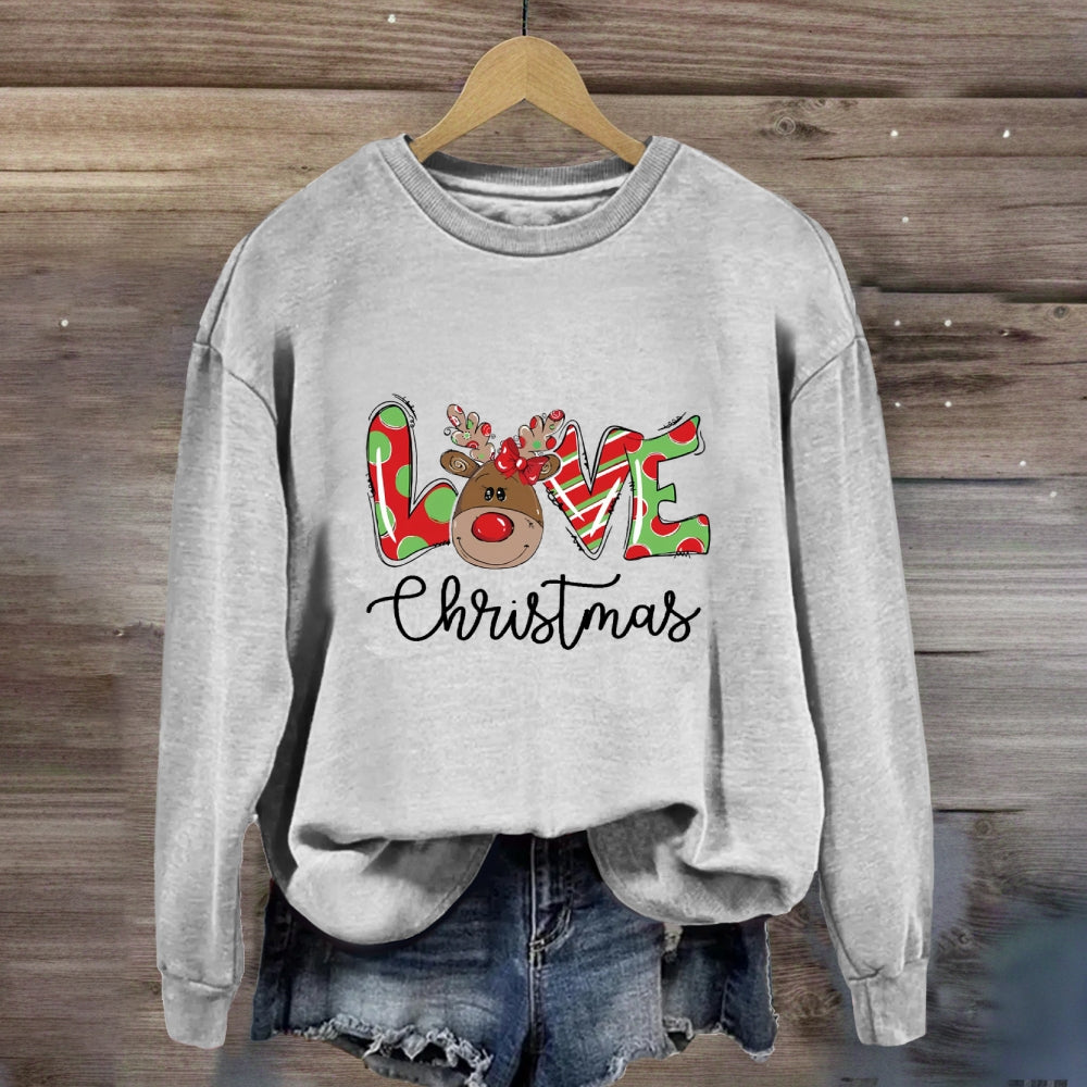 love Christmas Cute Elk Sweatshirt