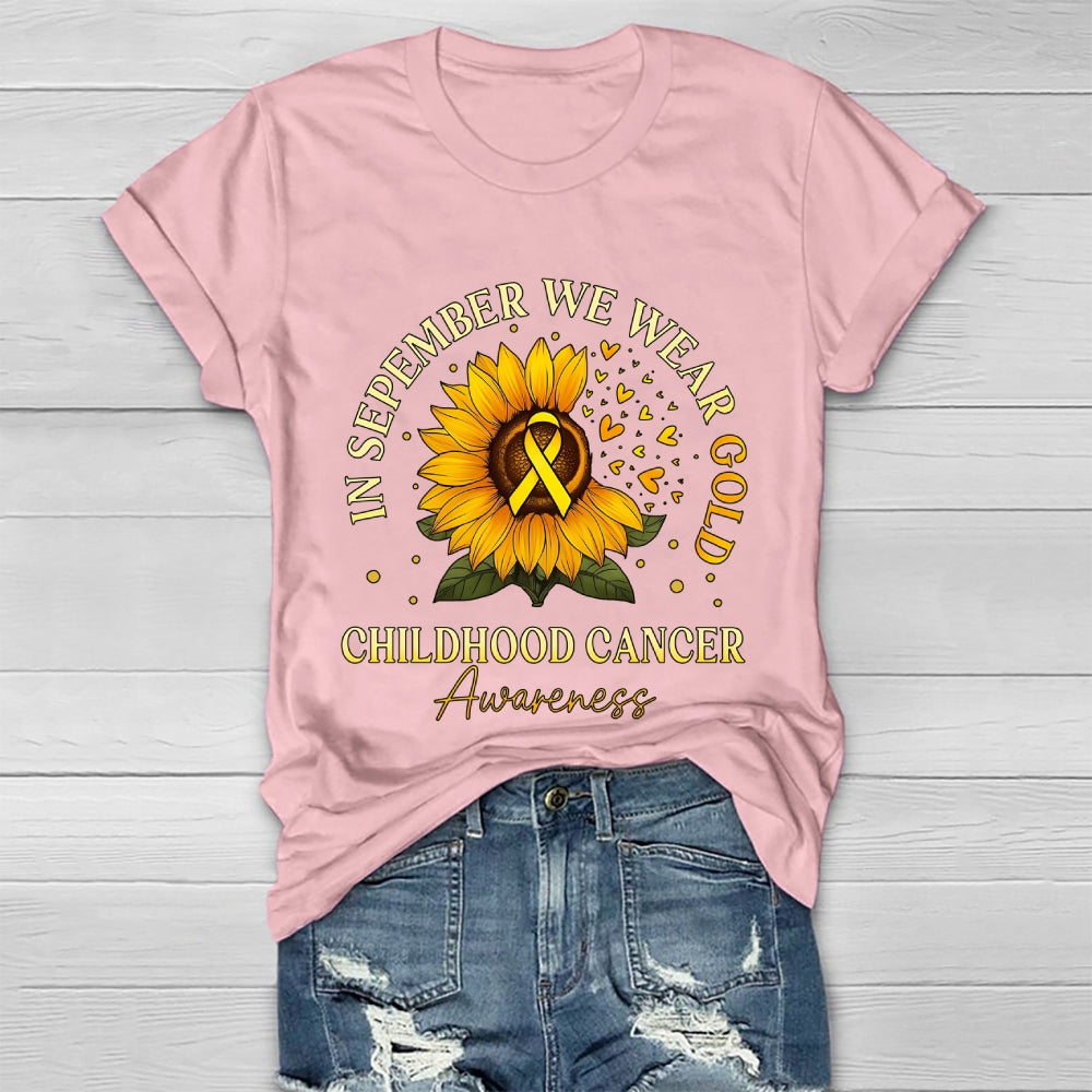 In September We Wear Gold Childhood Cancer Awareness  Healthwear T-shirt