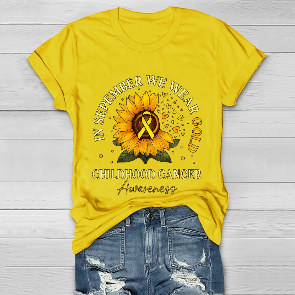 In September We Wear Gold Childhood Cancer Awareness  Healthwear T-shirt
