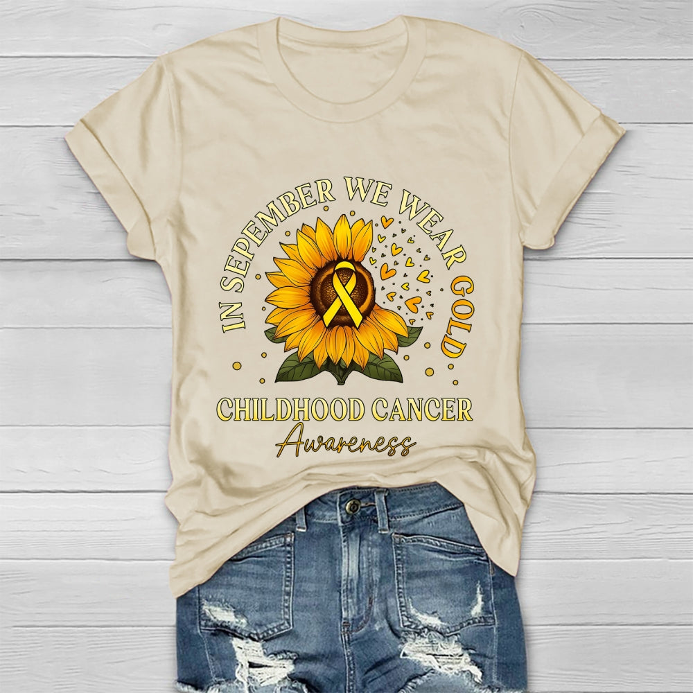 In September We Wear Gold Childhood Cancer Awareness  Healthwear T-shirt