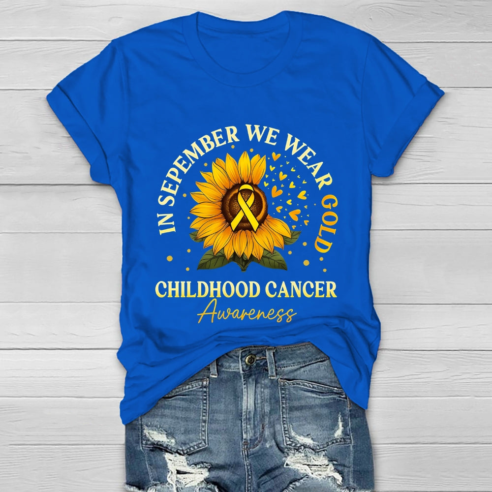 In September We Wear Gold Childhood Cancer Awareness  Healthwear T-shirt