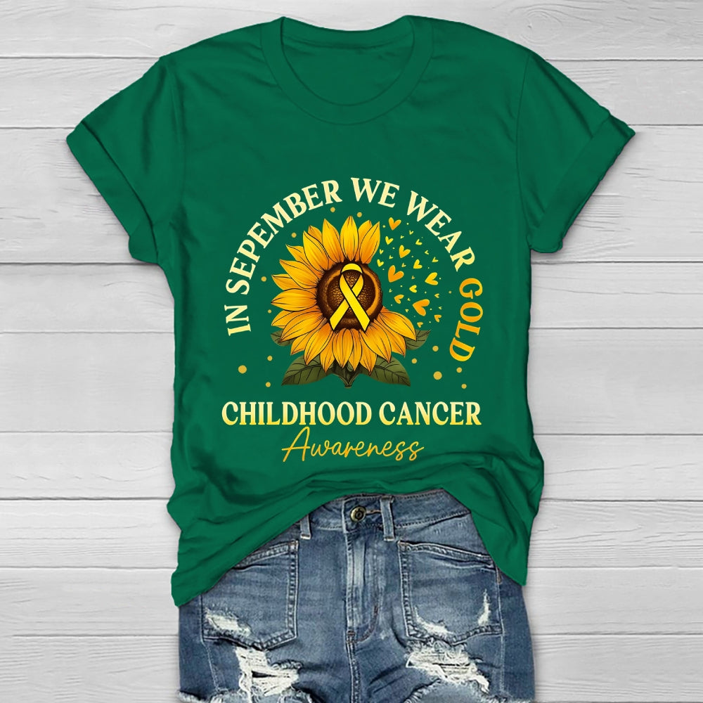 In September We Wear Gold Childhood Cancer Awareness  Healthwear T-shirt