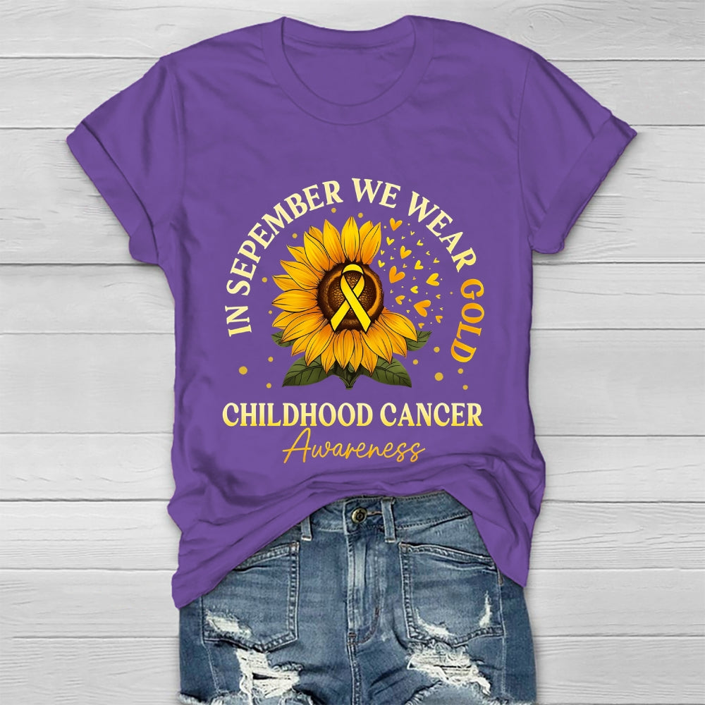 In September We Wear Gold Childhood Cancer Awareness  Healthwear T-shirt