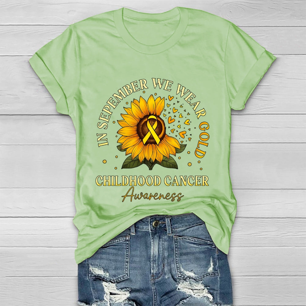 In September We Wear Gold Childhood Cancer Awareness  Healthwear T-shirt