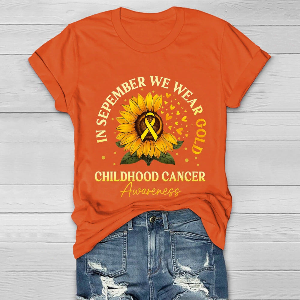 In September We Wear Gold Childhood Cancer Awareness  Healthwear T-shirt