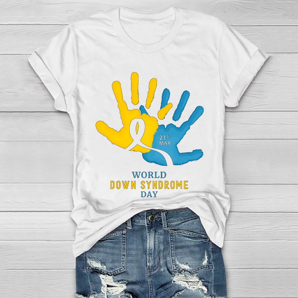 World Down Syndrome Handprint Healthwear T-shirt