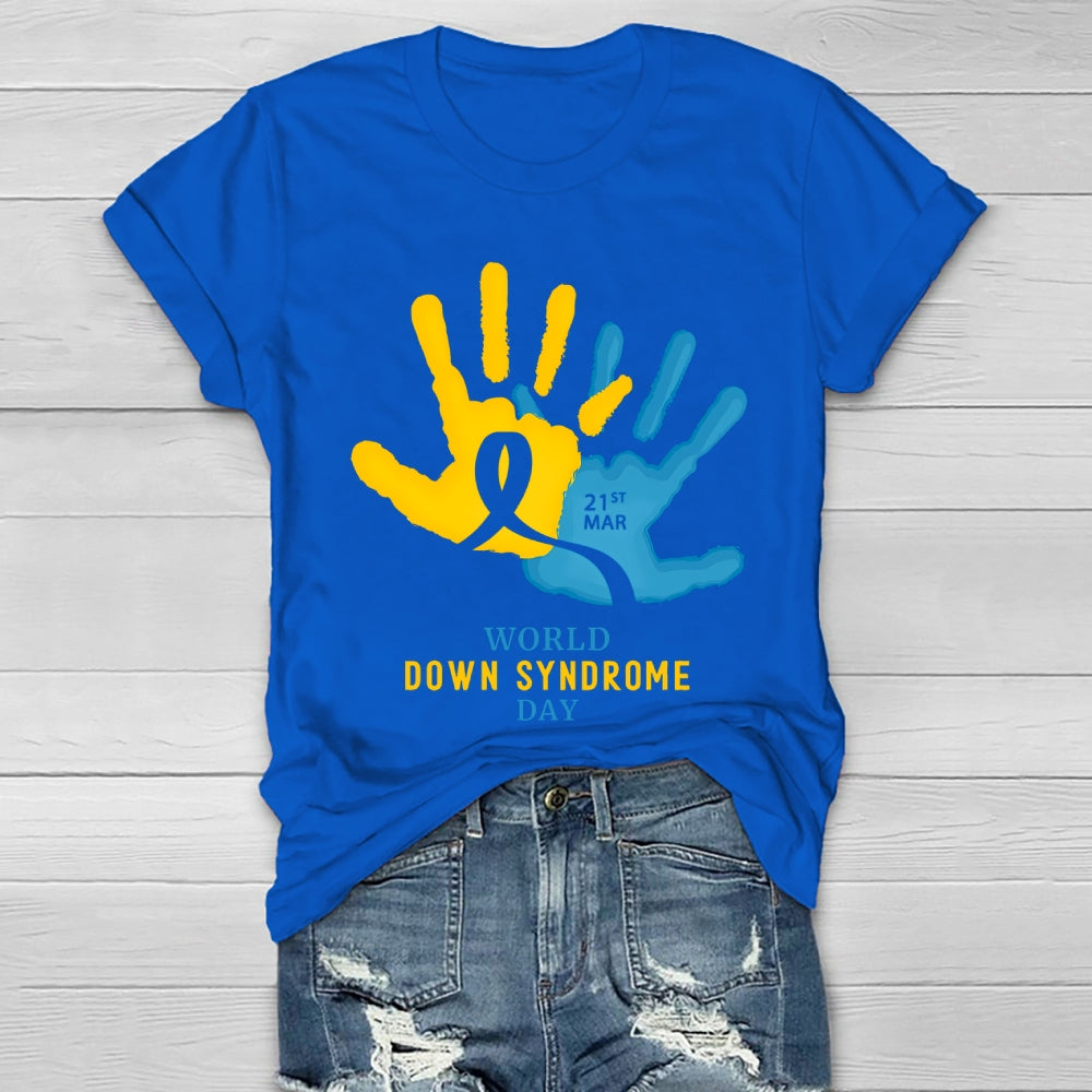 World Down Syndrome Handprint Healthwear T-shirt