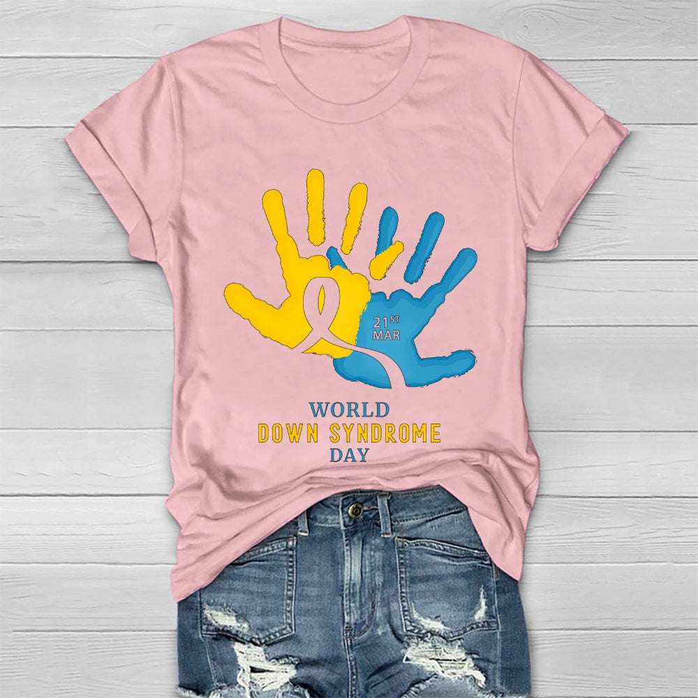 World Down Syndrome Handprint Healthwear T-shirt