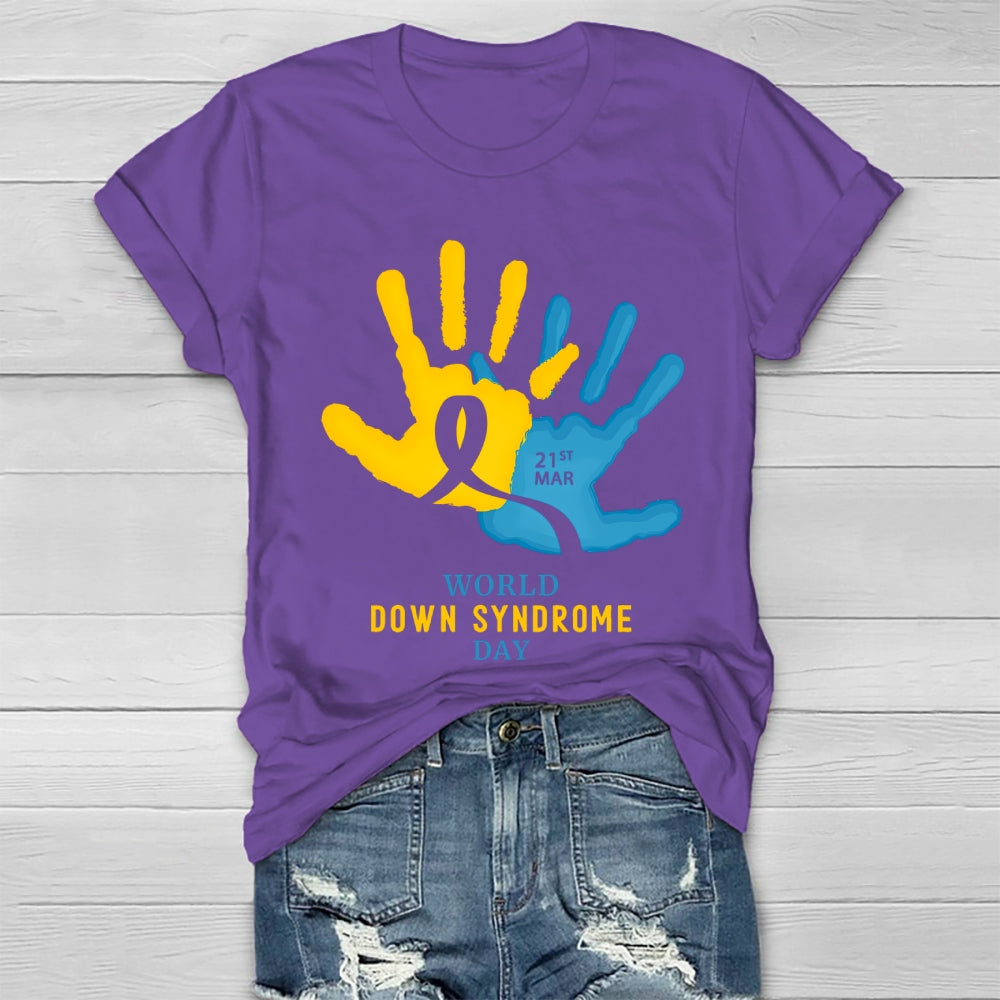 World Down Syndrome Handprint Healthwear T-shirt