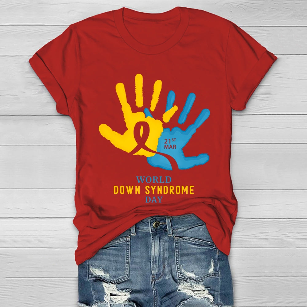 World Down Syndrome Handprint Healthwear T-shirt