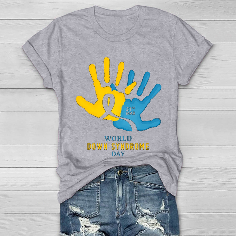 World Down Syndrome Handprint Healthwear T-shirt