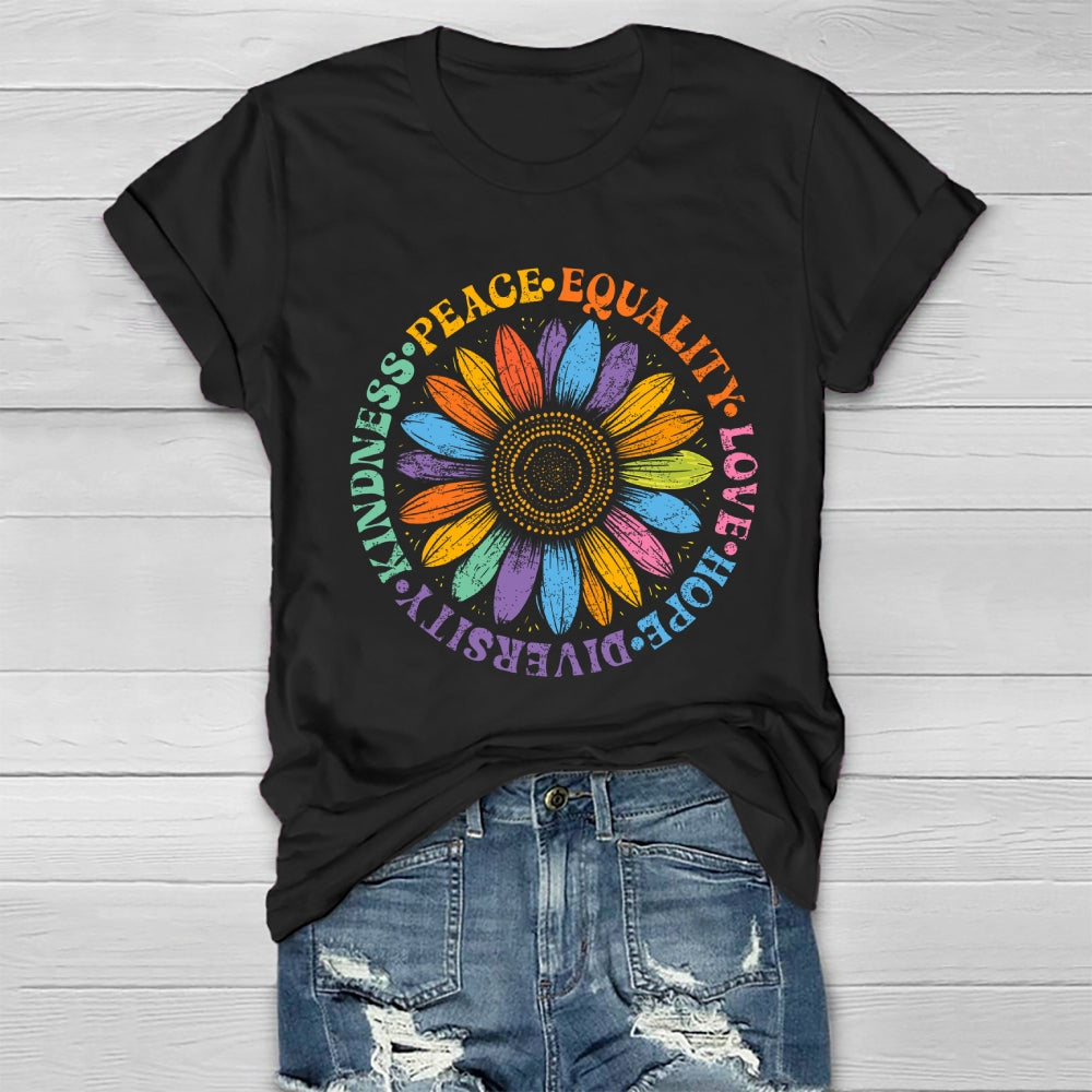 Kindness Peace Love Equality Diversity Healthwear T-shirt