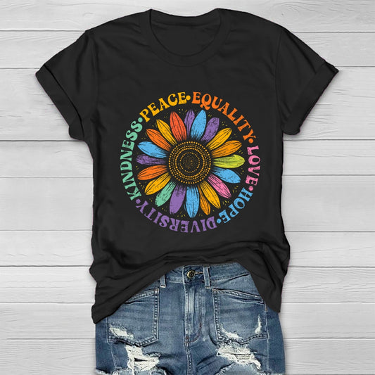 Kindness Peace Love Equality Diversity Healthwear T-shirt