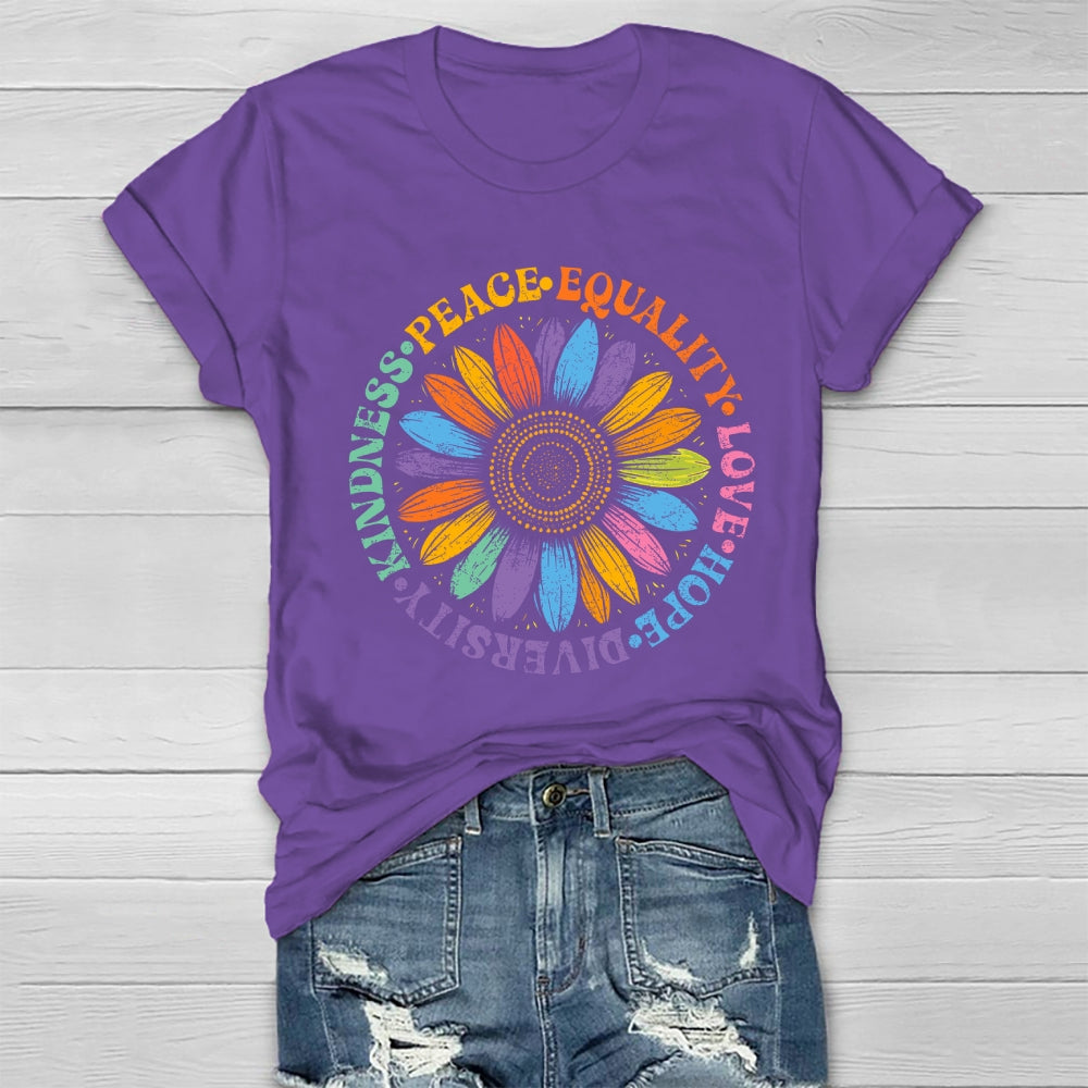 Kindness Peace Love Equality Diversity Healthwear T-shirt