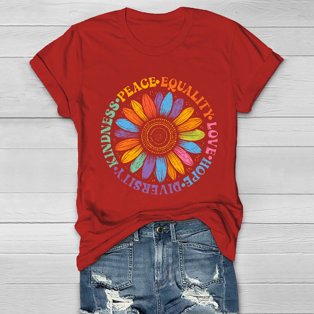 Kindness Peace Love Equality Diversity Healthwear T-shirt