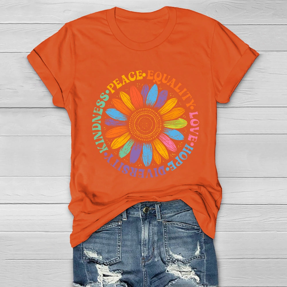 Kindness Peace Love Equality Diversity Healthwear T-shirt