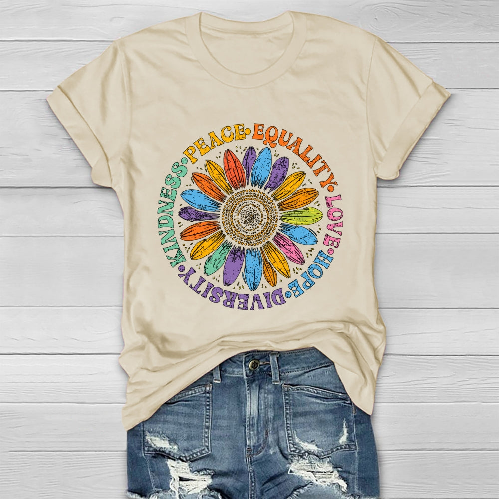 Kindness Peace Love Equality Diversity Healthwear T-shirt