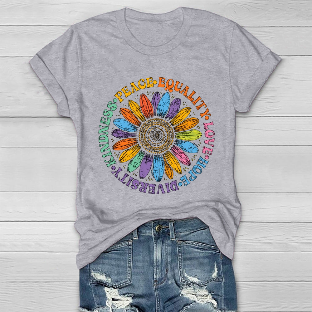 Kindness Peace Love Equality Diversity Healthwear T-shirt