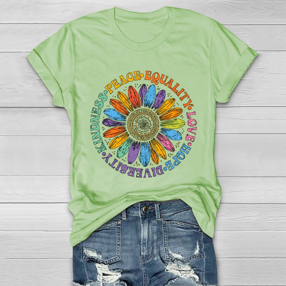 Kindness Peace Love Equality Diversity Healthwear T-shirt