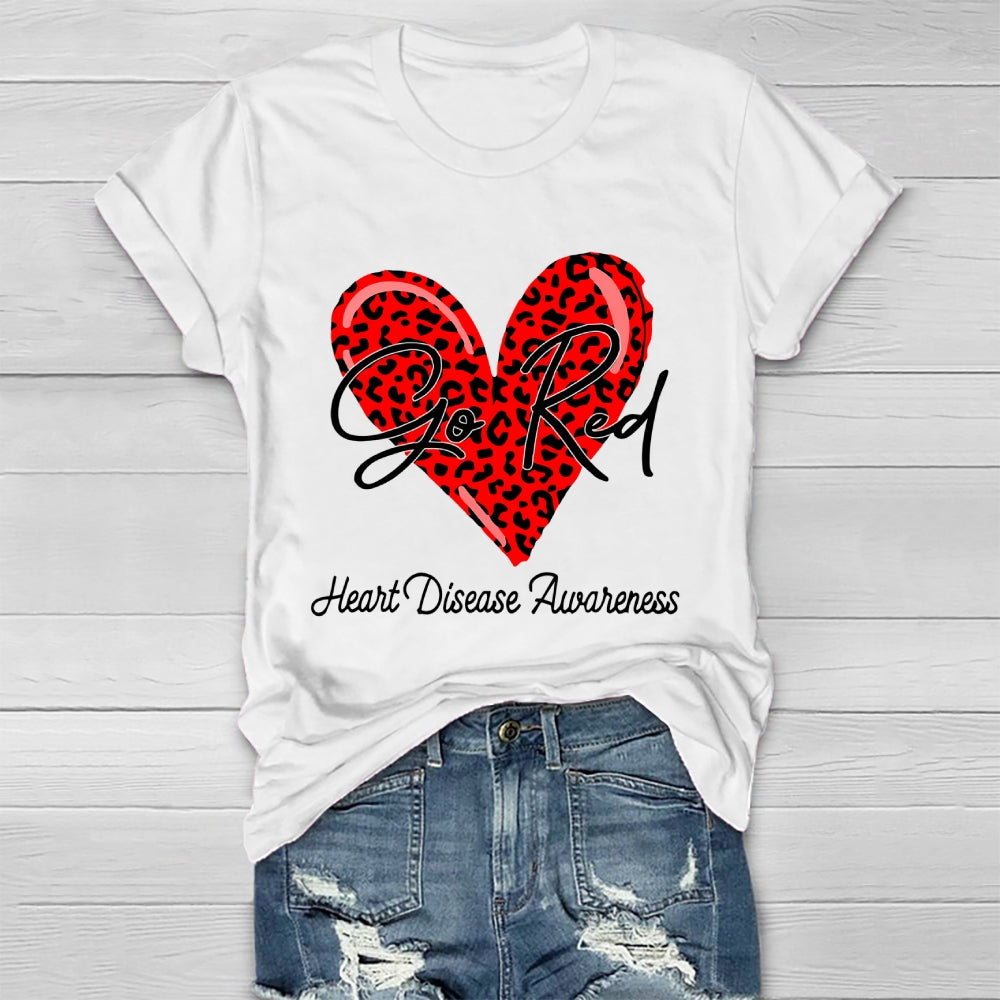 Go Red For Heart Disease Awareness Healthwear T-shirt