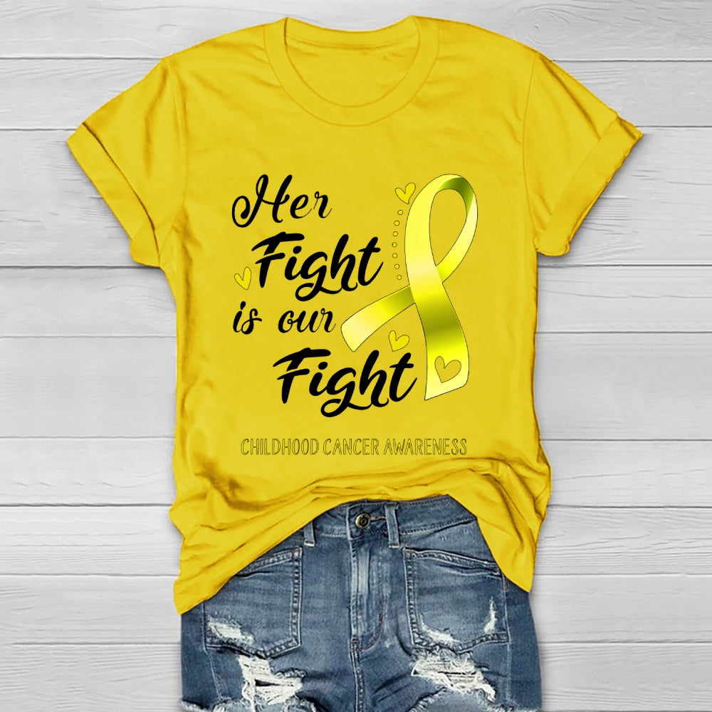 Her Fight Is Our Fight Childhood Cancer Awareness  Healthwear T-shirt