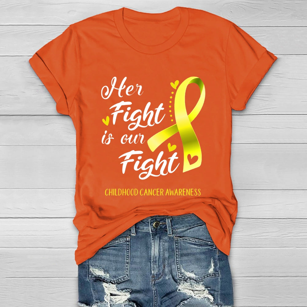 Her Fight Is Our Fight Childhood Cancer Awareness  Healthwear T-shirt