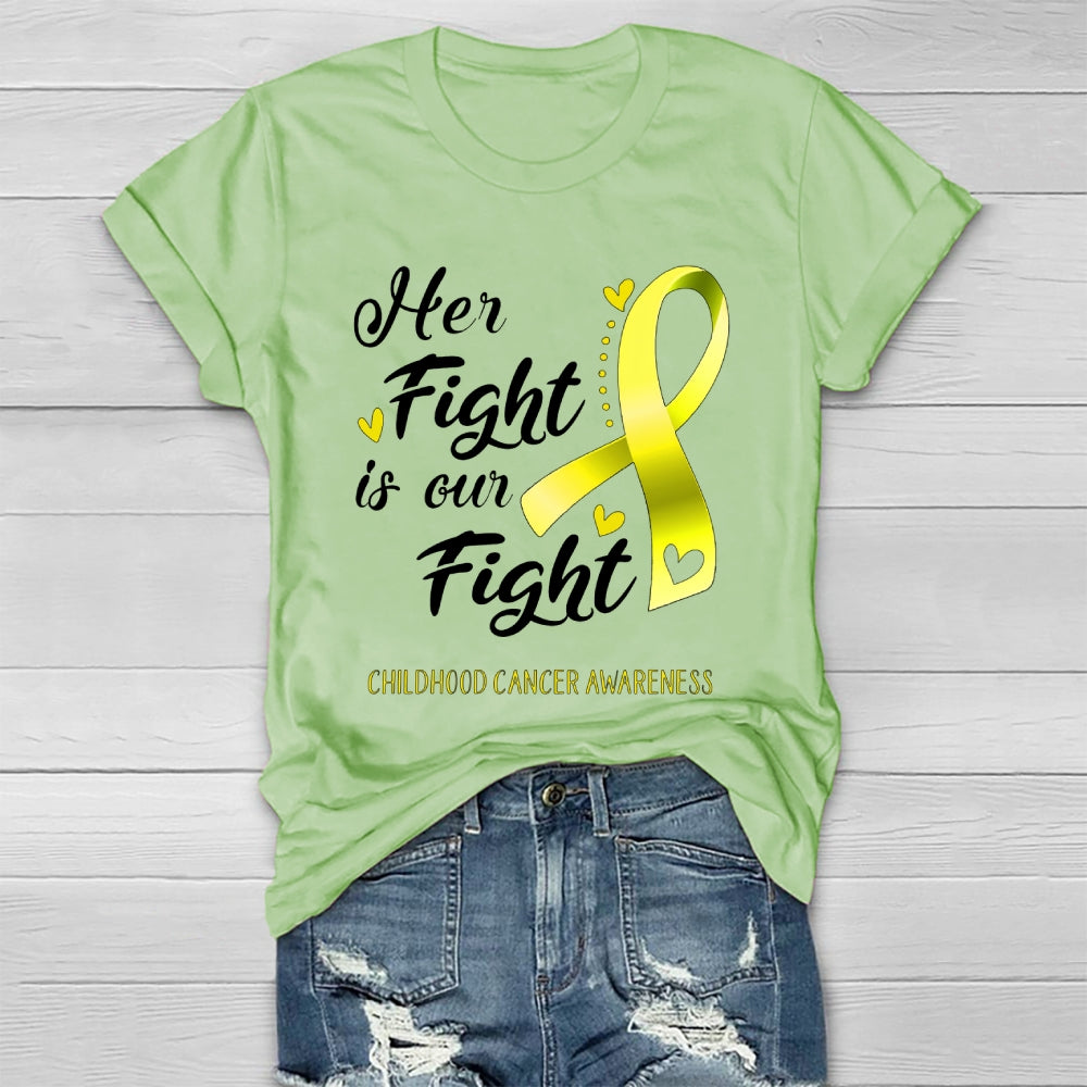 Her Fight Is Our Fight Childhood Cancer Awareness  Healthwear T-shirt