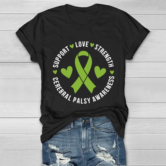 Support Love Strength Cerebral Palsy Awareness Healthwear T-shirt