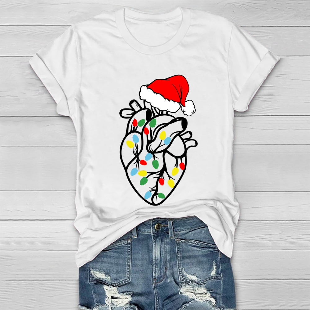 Heart Christmas Lights Healthwear T-shirt