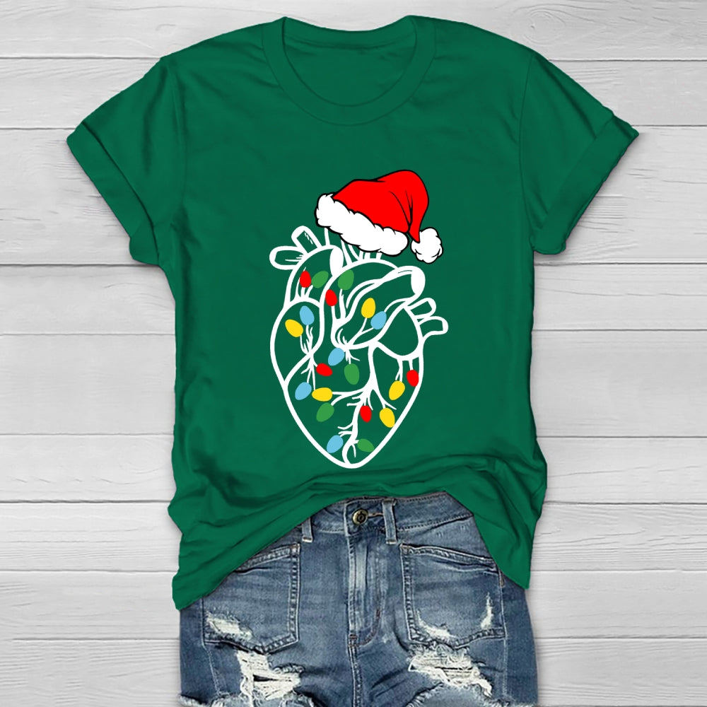 Heart Christmas Lights Healthwear T-shirt