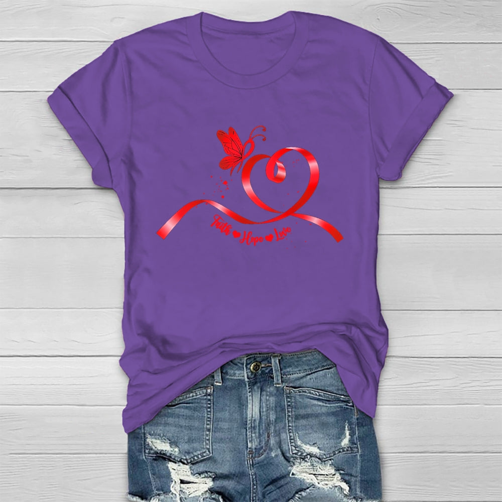 Faith Hope Love Red Ribbon Healthwear T-shirt