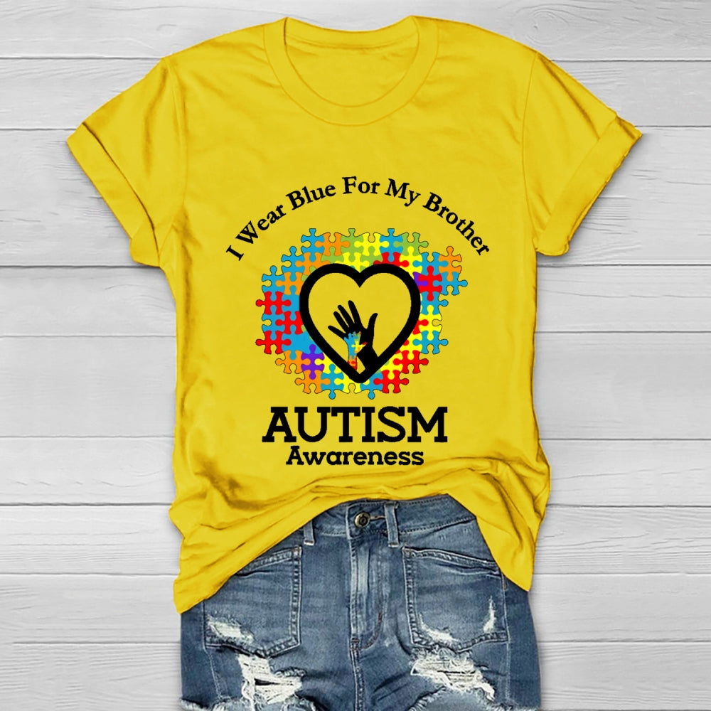 I Wear Blue For My Brother Autism Awareness Healthwear T-shirt